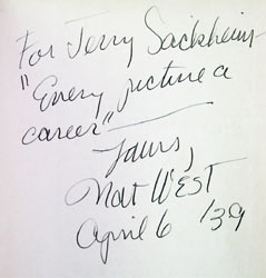 Nathanael West inscription