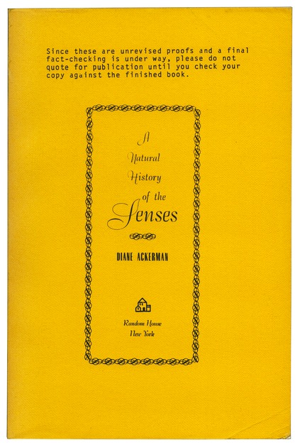 A Natural History of the Senses