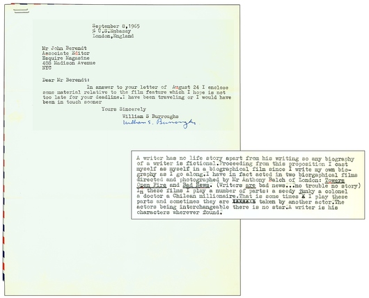 Typed Letter Signed to John Berendt