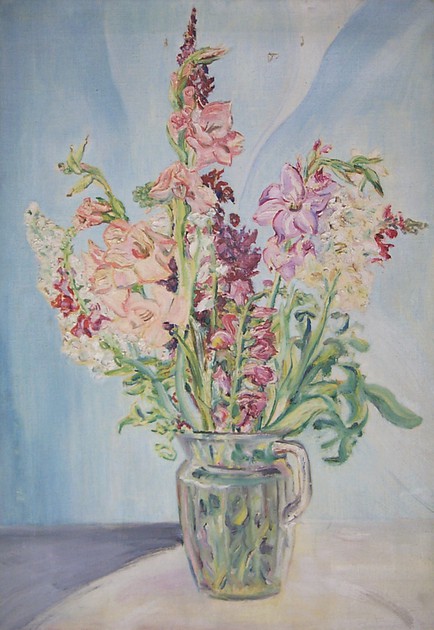 Flowers In Glass Pitcher