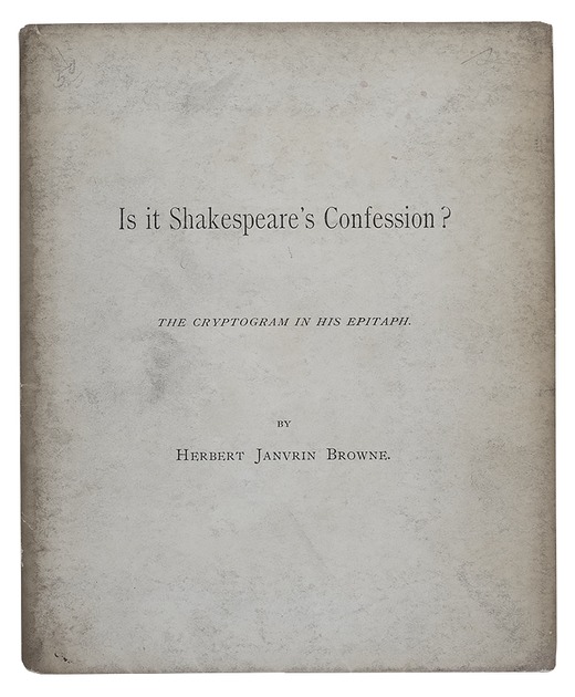 Is It Shakespeare's Confession?